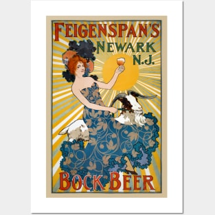 Feigenspan's Bock Beer Vintage Poster 1890s Posters and Art